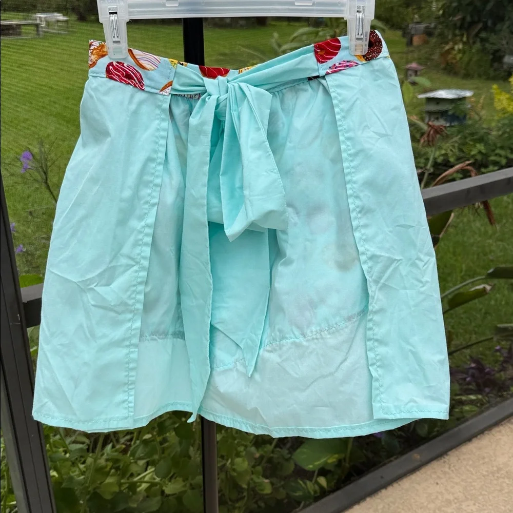 Handmade Adult Baby blue Apron with frosted donuts in multiple colors new